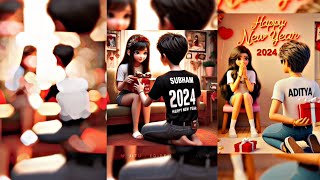 Happy New Year 2024 TShirt Name Video Editing  Happy New Year Couple Name Video Editing [upl. by Nirok]