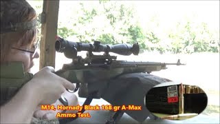 M1A Trying out Hornady Black 168gr Amax ammo at 100 yards [upl. by Melmon785]