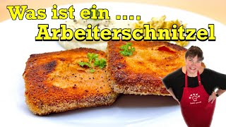 Was ist ein Arbeiterschnitzel ⁉️panierter Leberkäse mit Kartoffelbrei [upl. by Blas]