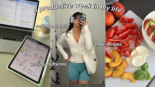 STUDY VLOG  busy exam week in my life  cutting my hair what im reading amp new skincare prime day [upl. by Arual]