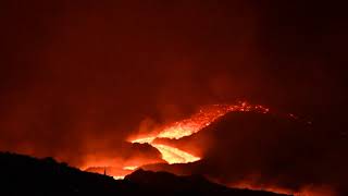 Eruption Pacaya volcano 7 April 2021  closeup of vent and lava flows in 4K [upl. by Andrien]