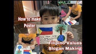 HOW TO MAKE POSTER  SLOGAN MAKING FILIPINO VALUES Bernz Family [upl. by Animaj]