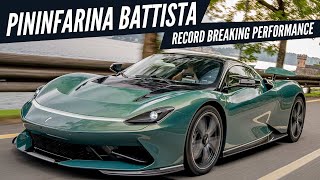 Pininfarina Battista Electric Hypercar sets records At UAE debut  AUTOBICS [upl. by Crispa]