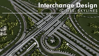 The Double Trumpet Interchange  Cities Skylines Intersection Design  Timelapse Build [upl. by Htebazle]