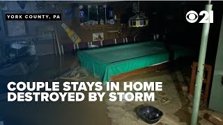 Couple living in home despite major hurricane damage community steps in [upl. by Eillib]