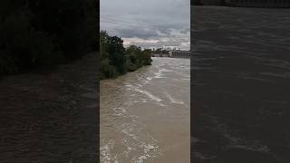 Randvolle Isar Meldestufe 2 15092024 hochwasser starkregen unwetter [upl. by Drofnas731]