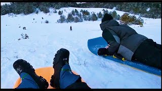 SLEDDING down a STEEP hill after huge snow storm [upl. by Gavrielle]