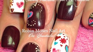 Easy Valentine Nails  Cute n Easy Country DIY Nail Art Nail Design [upl. by Imas]