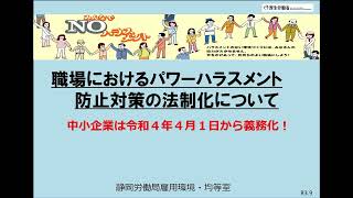 ①「職場におけるパワーハラスメント防止対策の法制化について」 [upl. by Yr400]