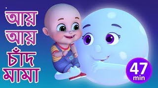 আয় আয় চাঁদ মামা  Aye Aye Chand Mama  Bengali Rhymes for Children  Jugnu Kids Bangla [upl. by Enahc]