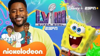 Super Bowl Meets SpongeBob  Super Bowl LVIII LIVE From Bikini Bottom  Nickelodeon Disney amp ESPN [upl. by Eikkin]