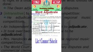 Adjudicate meaning and examples  American and British pronunciations [upl. by Arual]