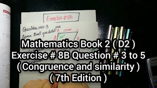 Mathematics Book 2 D2  New Syllabus  7th Edition  Ex  8 B  Q  3 to 5 in Urdu Hindi [upl. by Tallulah55]