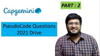 Capgemini PseudoCode Questions 2021  PART  2🔥🔥 [upl. by Nairrot]