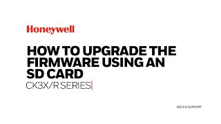 How to upgrade the firmware on CK3XR series using an SD card [upl. by Ettennig502]