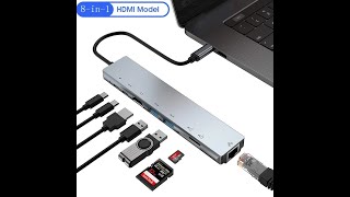 USB C Hub 8 In 1 Type C 31 To 4K HDMI Adapter work with iPad [upl. by Nage]