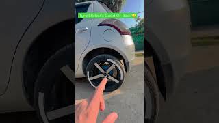 RACING TYRE STICKER😍DIY TIRE LETTERING CAR MODIFICATION💚Tyre Sticker Installation Process [upl. by Anitsrihc]