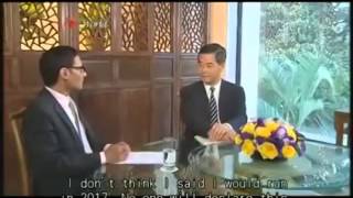 Leung Chun Ying caught lying about plan to run in 2017 [upl. by Alyal]