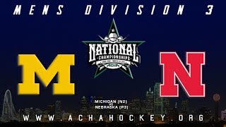 2019 ACHA Mens D3 National Championships Game 2 MICHIGAN N2 vs NEBRASKA P3 [upl. by Neras]