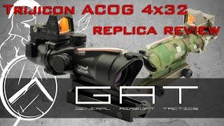 Trijicon ACOG 4x32 with RMR style replica review  GAT Airsoft review [upl. by Rambert]