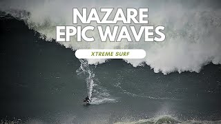 Nazare Big Waves Surfing [upl. by Dnalel806]