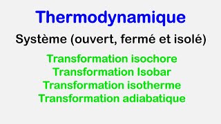 Introduction à la Thermodynamique  Définitions et notions élémentaires [upl. by Bertila]