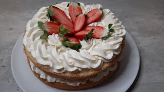 Gâteau moelleux à la Chantilly mascarpone fraise  facile à faire [upl. by Maddalena]