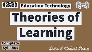 Theories of Learning  Behaviour  Cognitive Constructive Social Theories  Hindi [upl. by Kcirrem]