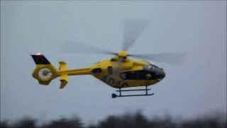 Landung im Regen von Christoph 70 EC135 DHSHP Flugplatz Schöngleina [upl. by Eolcin]