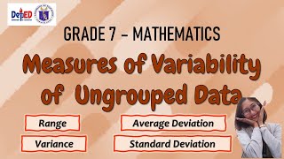 Measures of Variability of Ungrouped Data Grade 7  TAGALOG [upl. by Eitsym]