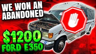 I Won a Broken 60 Ford E350 Diesel Bus from IAA Sight Unseen Will it Run [upl. by Rehsa]