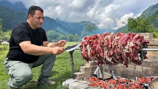 Butchering a Young Lamb for cooking Shawarma Grilled Meat [upl. by Bert]