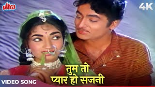 Tum To Pyar Ho Sajni Color 4K  Mohammed Rafi Lata Mangeshkar  Sandhya  V Shantaram Sehra 1963 [upl. by Delora]