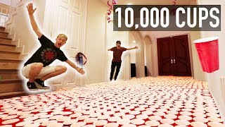 INSANE CUP PRANK ON ROOMMATES  10000 RED CUPS [upl. by Sobel]