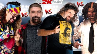 WWE 2K23 DUDE LOVE VS MANKIND VS MICK FOLEY VS CACTUS JACK FATAL 4WAY ELIMINATION MATCH [upl. by Convery649]