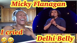 American Reacts To Micky Flanagan  Dehli Belly The Shts Abroad The Out Out Tour Reaction [upl. by Gniy]