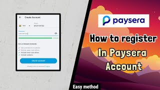 How To register in paysera Account  Simple and easy way  Alternative present [upl. by Anigue]