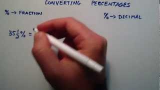 How to Convert a Percentage Into a Fraction or Decimal  Intermediate Algebra  Lesson 14 [upl. by Orlene]