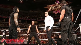 The Shield Triple Power Bombs Kane Raw March 17 2014 [upl. by Anilejna]