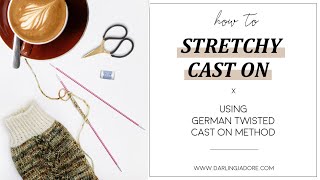 Knitting Help Stretchy Cast On In Knitting German Twist Cast On  How To Knit [upl. by Enyamart94]