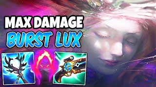 THE BEST LUX SEASON 14 ONESHOT BUILD amp RUNES  Full AP Lux Gameplay S14  League of Legends [upl. by Dnomad]