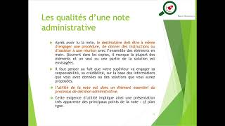 Méthodologie note administrative  vidéo 312  Les qualités dune note administrative [upl. by Lihas161]