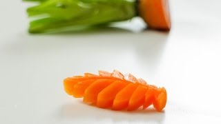 How To Make A Carrot Leaf  Vegetable Carving Art [upl. by Gautea337]