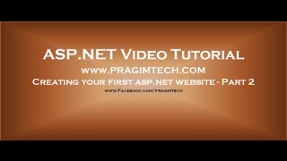 Creating ASPNET website Part 2 [upl. by Notnel760]