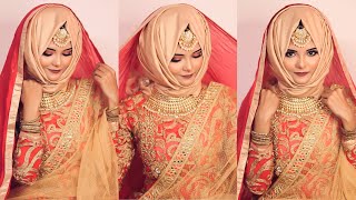 Bridal hijab style  hijab tutorial [upl. by Bred]