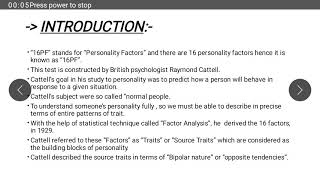 16PF test lecture10 by learning academy [upl. by Einuj]