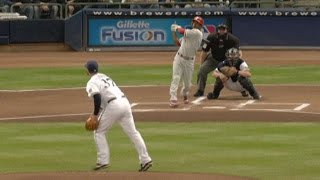 2008 NLDS Gm4 Rollins blasts a leadoff home run [upl. by Gokey]