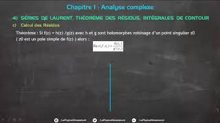 Analyse Complexe 14 Calcul des Résidus Théorème [upl. by Ziagos]