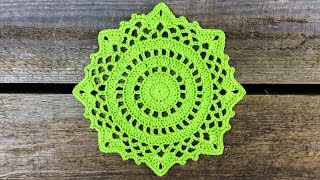 How To Crochet Simple Doily Easy For Beginners [upl. by Olimac]