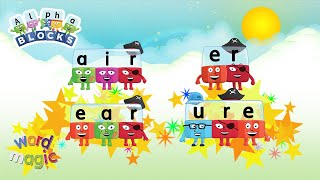 Word Magic  Letter Teams  AIR EAR URE ER  Learn to Spell  officialalphablocks [upl. by Haden317]